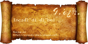 Inczédi Ábel névjegykártya